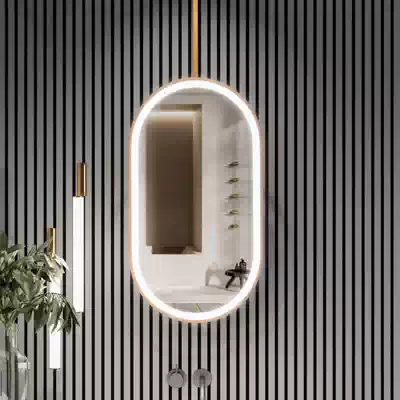 Boom round mirror hanging mirror with light LED luminous mirror hotel homestay toilet dressing room smart bathroom mirror