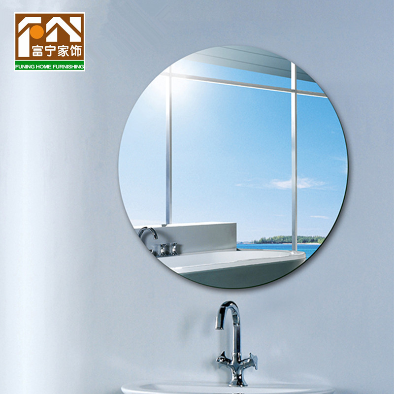 Bathroom Mirror Makeup Mirror Wall-mounted Adhesive Brief Modern High Definition Makeup Room Bathroom Mirror Round Mirror Customised