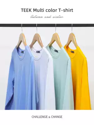 TEEK autumn solid color men's base shirt in autumn clothes cotton top spring and autumn students long sleeve T-shirt