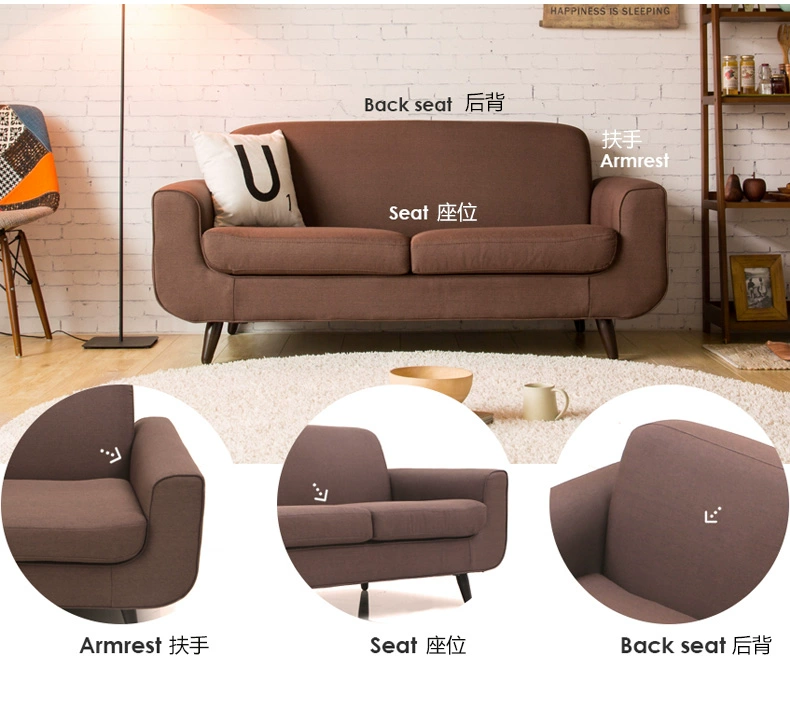 Sofa vải bắc âu lười biếng hiện đại tối giản bình thường căn hộ nhỏ phòng khách ban ngày cà phê phòng trà phong cách ghế sofa vải - Ghế sô pha