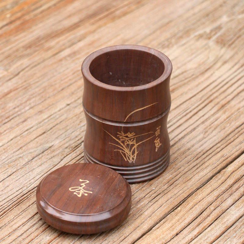 Mikyu Natural Wood Fish Stone Tea Leaf Jar Small Number Tea Barrel Pu'er Storage Tea Box Home Tea Barn Woke Tea Jar-Taobao