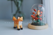 One Drawer Handmade Cute Wood Carving Little Fox Prince Bedroom Small Pendulum to decorate birthday present