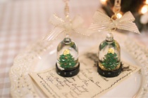 One drawer cute Christmas tree floating liquid flow sand key button wrap pendant Christmas day gift