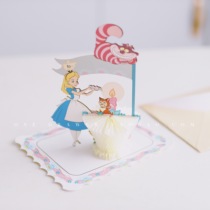 One Drawer Alice Cute Kraft Feather Blessing Birthday Stereoscopic greeting card birthday gift