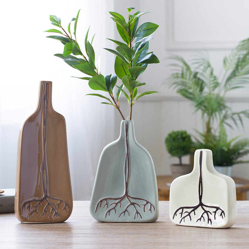 Dry vase decoration furnishings home Nordic ceramic simulation flower decoration creative desktop decoration flower