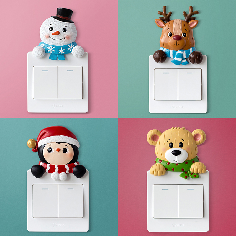 3d three-dimensional switch stickers decorative wall stickers protective frame cover home cartoon cover ugly Nordic style modern creative European style
