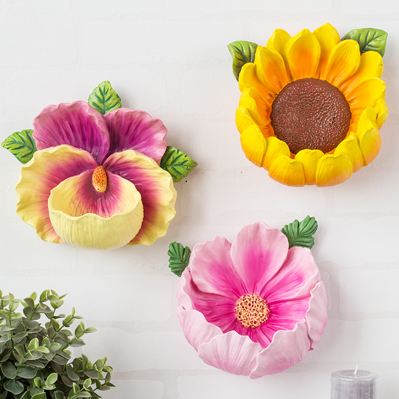 Living room wall stereopic flowers Xuan Guanguan creative wall Wall Eurostyle Wall Hanging Decoration Pendant Wall Decoration-Taobao