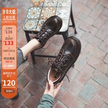 Small leather shoes women 2021 New flat students Joker British Martin shoes Harajuku soft sister Academy style leather shoes