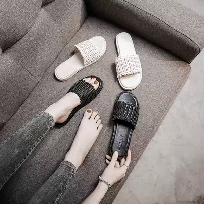 Slippers women's summer wear 2021 new fashion net red wild flat-bottomed lazy one-word drag students go out female drag