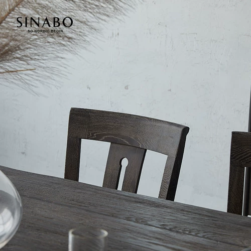 Sinabo/Nordic Silent Wind Full деревянный обеденный стул ретро промышленной ветер импорт дуб и мебель для смайликов
