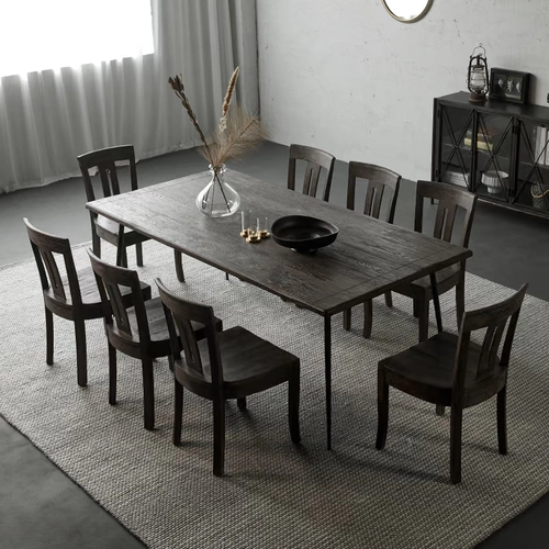 Sinabo/Nordic Silent Wind Full деревянный обеденный стул ретро промышленной ветер импорт дуб и мебель для смайликов