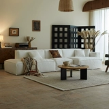 Современный диван с пухом, сливочный модуль, ткань, из хлопка и льна