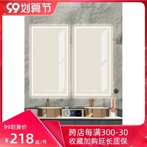 Smart bathroom mirror LED with lamp aluminum alloy frame luminous bathroom mirror Wall Wall defogging makeup toilet mirror