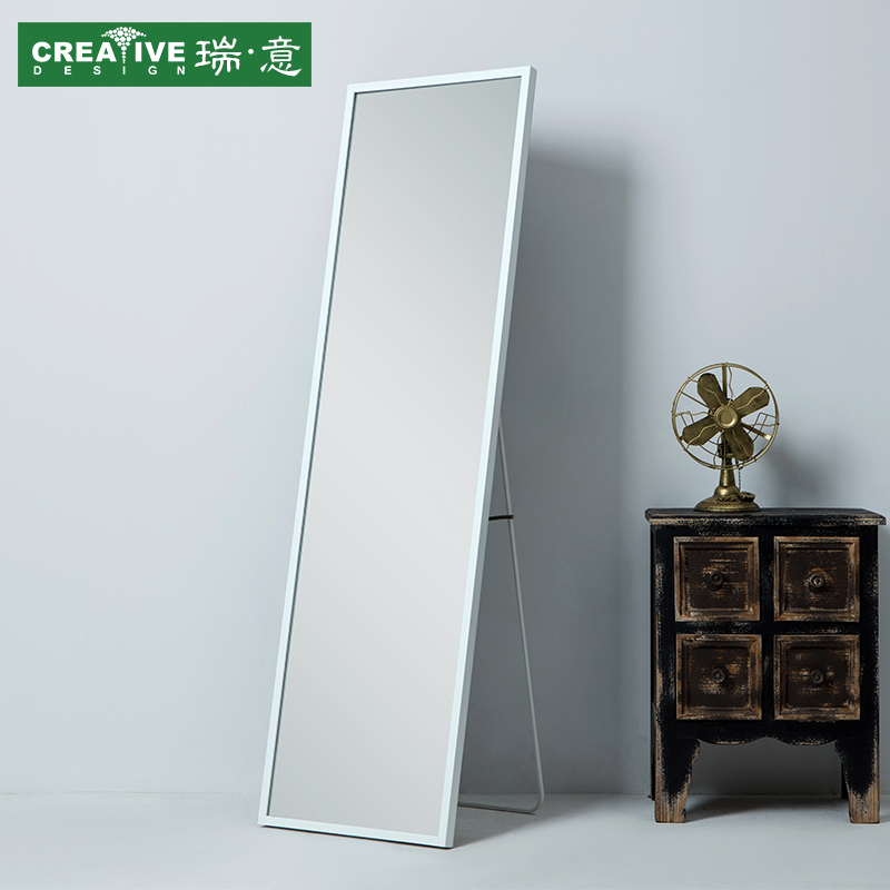 Simple dressing mirror full body floor mirror clothing store fitting mirror wall hanging wall mirror home three-dimensional mirror