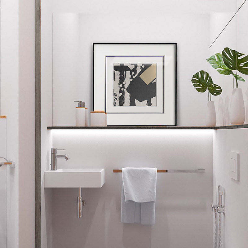 Creative Light Extravagant Metal Abstract Painting nail-free adhesive waterproof doorway wall Bathroom Hung Painting Make-up Room Decoration Painting