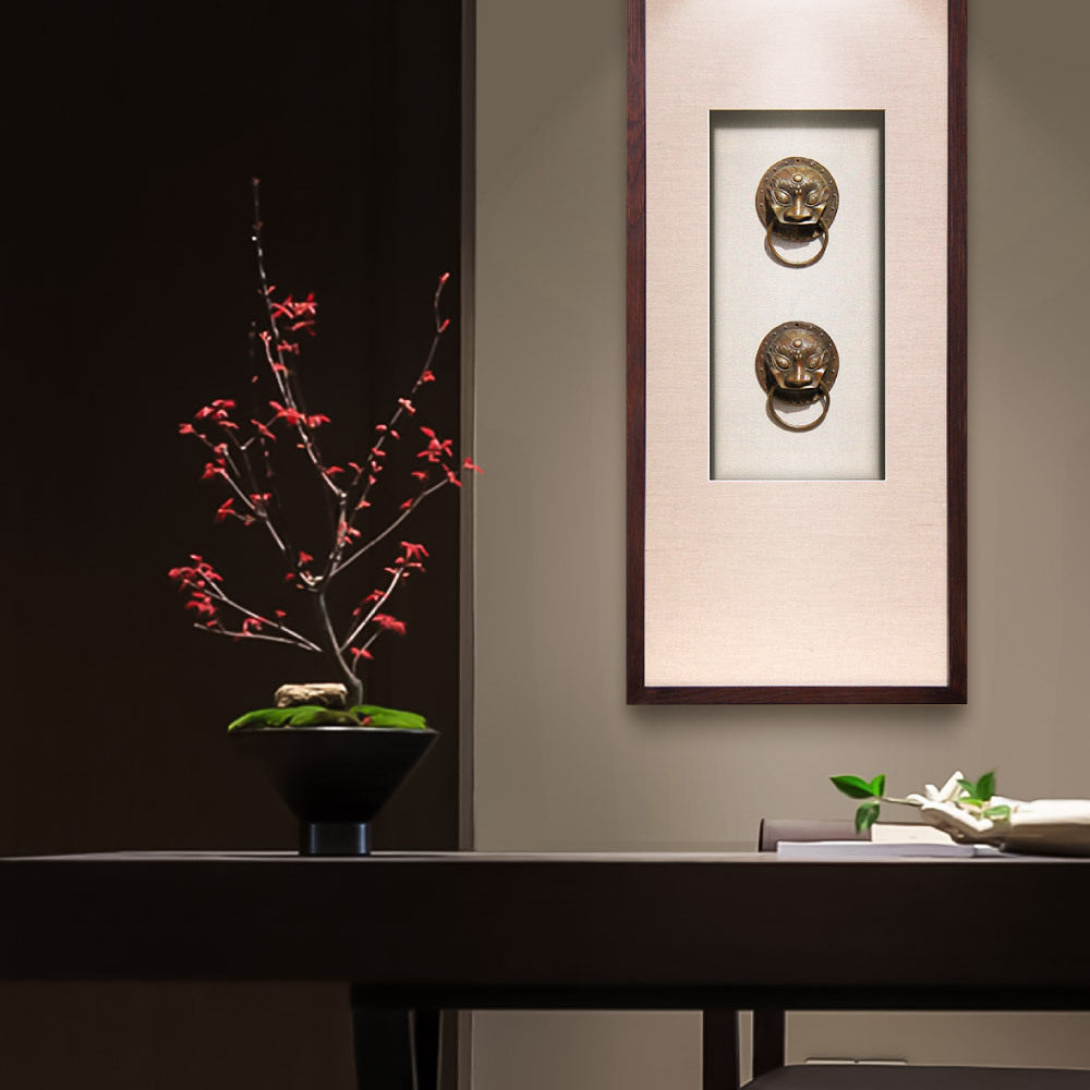 High-end Three-dimensional Physical Painting Vertical-style door hall entrance into the family Xuanguan hung painting Feng Shui Town mansion Entrance Aisle Chinese Decorative painting