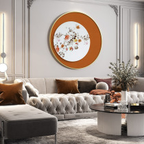 Flowers like brocade peony restaurant Chinese bedroom bedside hanging painting living room new Chinese round porch decorative painting