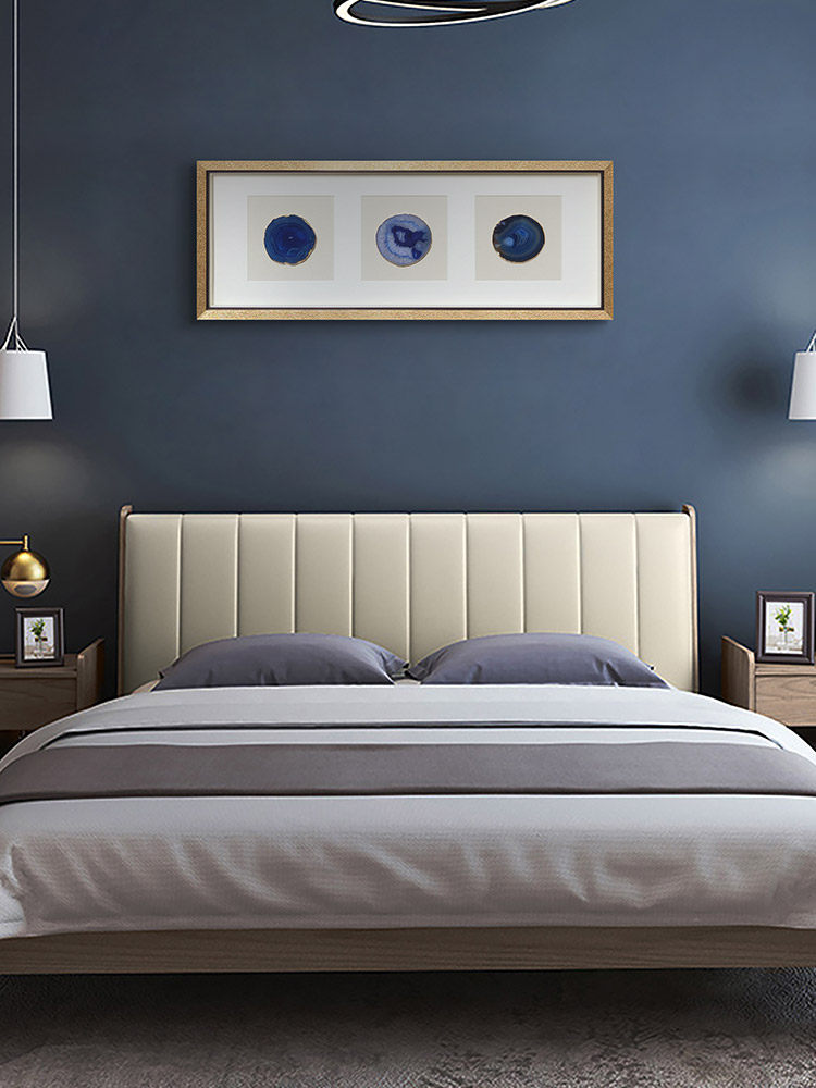 Agate decorative painting ins wind warm romantic art abstract painting bed tail wall horizontal version hanging painting Bedroom bed head decoration