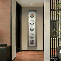 Living room porch corridor aisle mural vertical version hotel model room hanging painting rectangular Zen new Chinese decorative painting