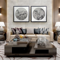 High mountains and flowing water porch hanging painting Chinese decorative painting pure hand-painted ink traditional Chinese painting feng shui backing living room landscape painting