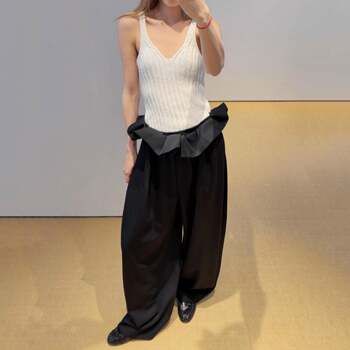 Pinch-pleat high-waisted wide-leg pants for women 26 xia xin commuting capable and elegant casual trousers