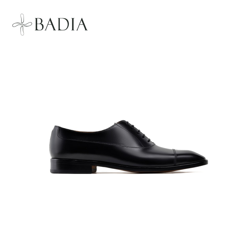 Badia Palermo Oxford Men's Shoes Chisel Toe Lace-Up Business New Style British Leather Shoes Cowhide Black Wedding Shoes