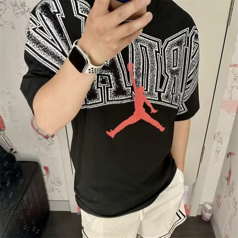 Nike Jordan Aj Men's Sports Casual Trendy Retro Printed Loose Short-Sleeved T-Shirt Iq0709