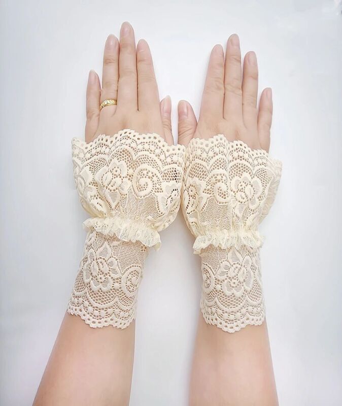 New Korean Style Princess-Style Fake Lace Cuffs Women's Gloves Hand Sleeves Lace Fake Sleeves Dance Performance Performance Wristbands