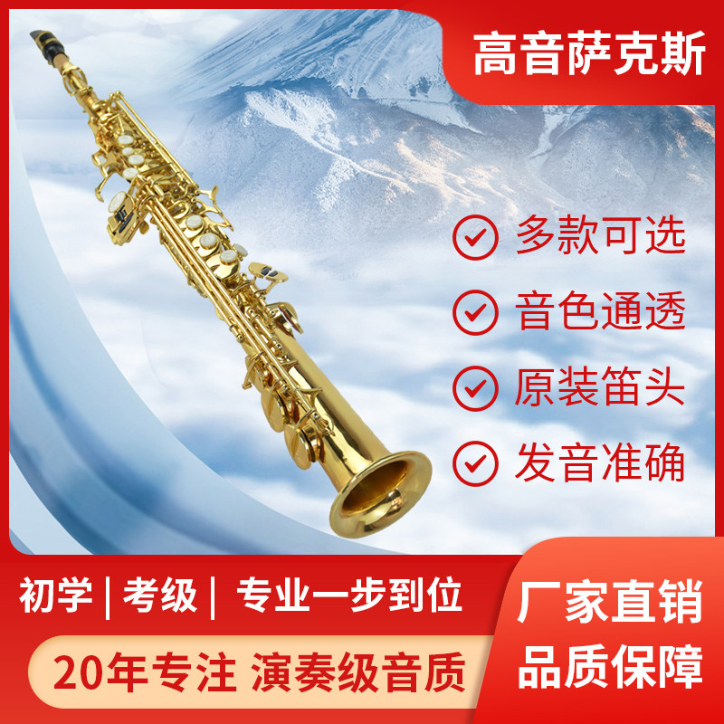 French Salma soprano straight saxophone down B-key saxophone straight soprano performance verification exam grade