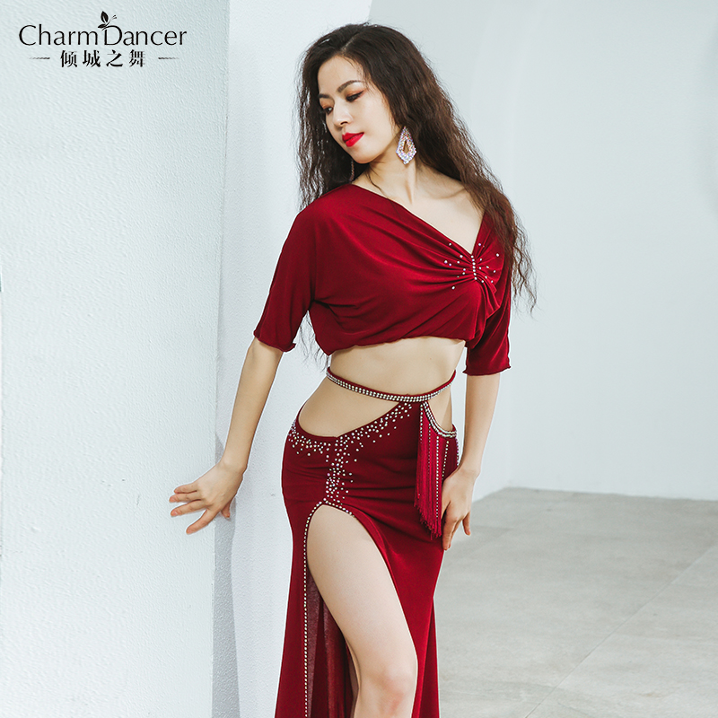 Allure Dance Original New Light Luxury Belly Dance Practice Clothes Small Design Sensation Tassel Hot Drill Simple Performance Clothes