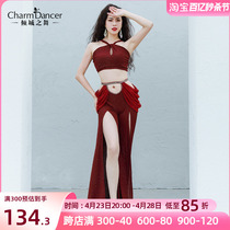 The Pour City Dance New Belly Dance Spring Summer Practice Costume Sexy Hollowed-out Open Fork Pants Dress Practice Suit ZM296