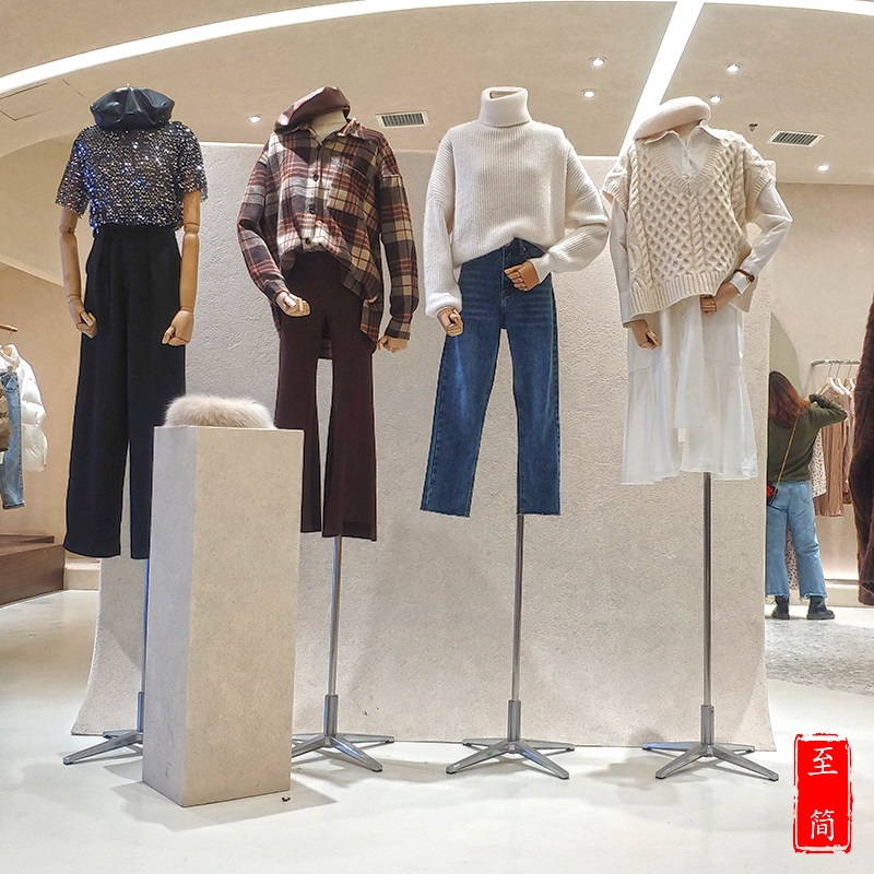 Model props Female half-body Korean version of the female model shelf Clothing store Women's store display rack hanger window dummy table