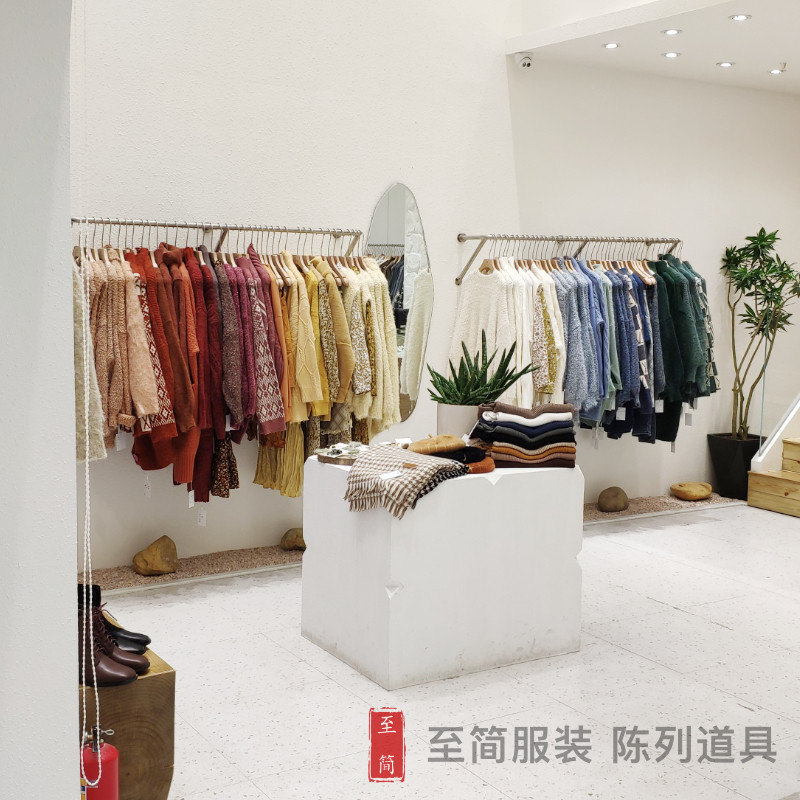 Clothing store display rack Children's clothing women's store wall wall hanging clothes rod hanger rack Side hanging clothes rack