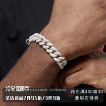 ICEGANG heavy industry three-dimensional full diamond bubble Cuban bracelet Europe and the United States inlaid gemstone couple hip-hop exaggerated trend