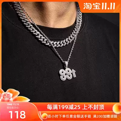 ICEGANG hip hop 88 rise Haier brothers Ma Siwei RichChigga men and women necklace European and American tide pendant