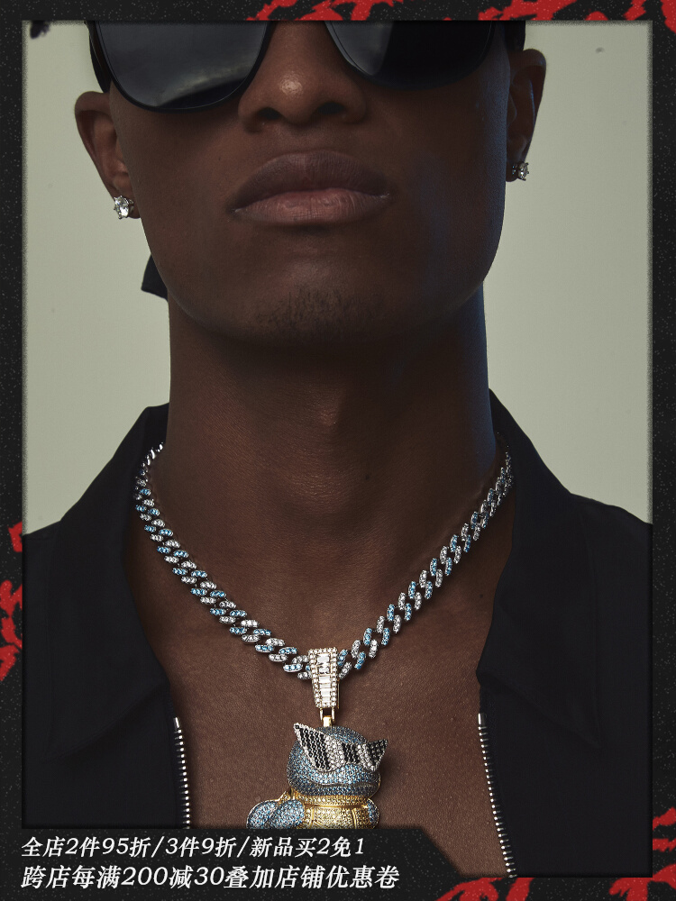 Pokémon Jenny Turtle Necklace Pendant Genuine European and American Hip-Hop Trend POKEMON Diamond Pendant Pokémon