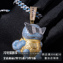 Pokémon Jenny turtle necklace pendant genuine European and American hip-hop trend POKEMON diamond pendant Pokémon