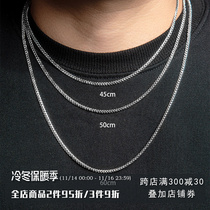 ICEGANG925 sterling silver 3mm fine Cuban chain necklace mens thick collarbone chain trend personality element chain mens gift