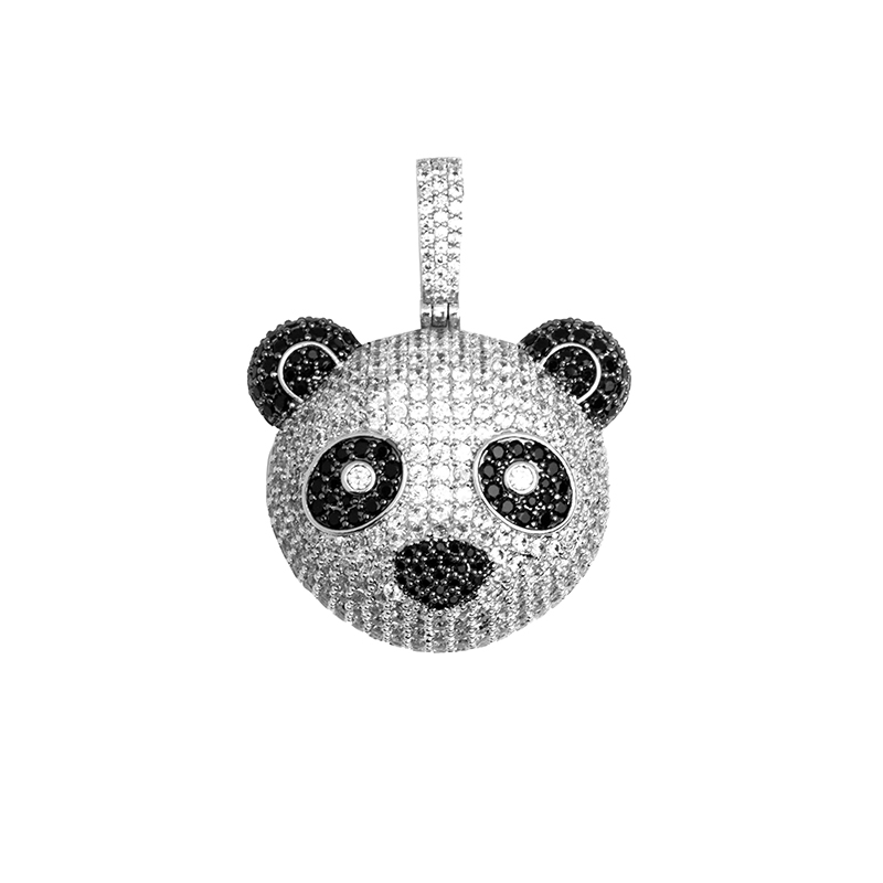 ICEGANG Black and White Panda Necklace Boy Tide in the US-style exquisite Drilling Senior Boy Pending