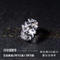 ICEGANG arrow full diamond mens ring jewelry inlaid gemstones European and American hip-hop trend a fashion ring ins