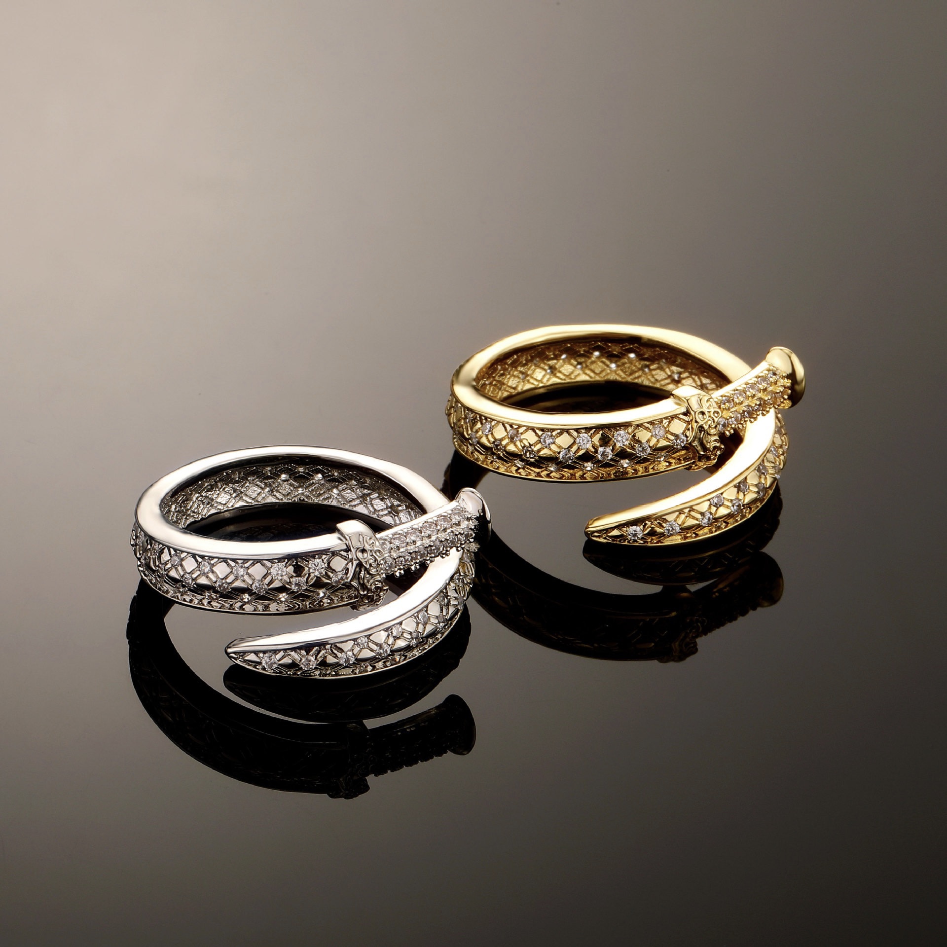 ICEGANG National Tide Original Full Drill King's Blade Ring Opening Adjustable Ring Classic 100 lap man-Taobao