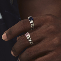 ICEGANG artificial jewel ring male ins tide adjustable ring small crowdsourced high level European and American hip hop S925 silver