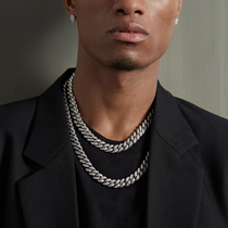 ICEGANG upgraded version Full drill Cuban chain zircon necklace hip hop Hiphop The same INS Street European and American currents