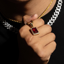 ICEGANG men and women European and American retro Joker Ruby pendant hip hop rap micro-inlay zircon hipster jewelry