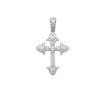 ICEGANG Cross Natural Zircon Mosaic Lovers Pendant Hip Hop and American Men and Women Silver Necklace Trends Ins