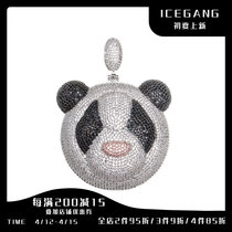 ICEGANG Giant Panda Inlaid Diamond Pendant Male Senior Hip Hop American New Street King Carr Tongs Necklace Male Tide