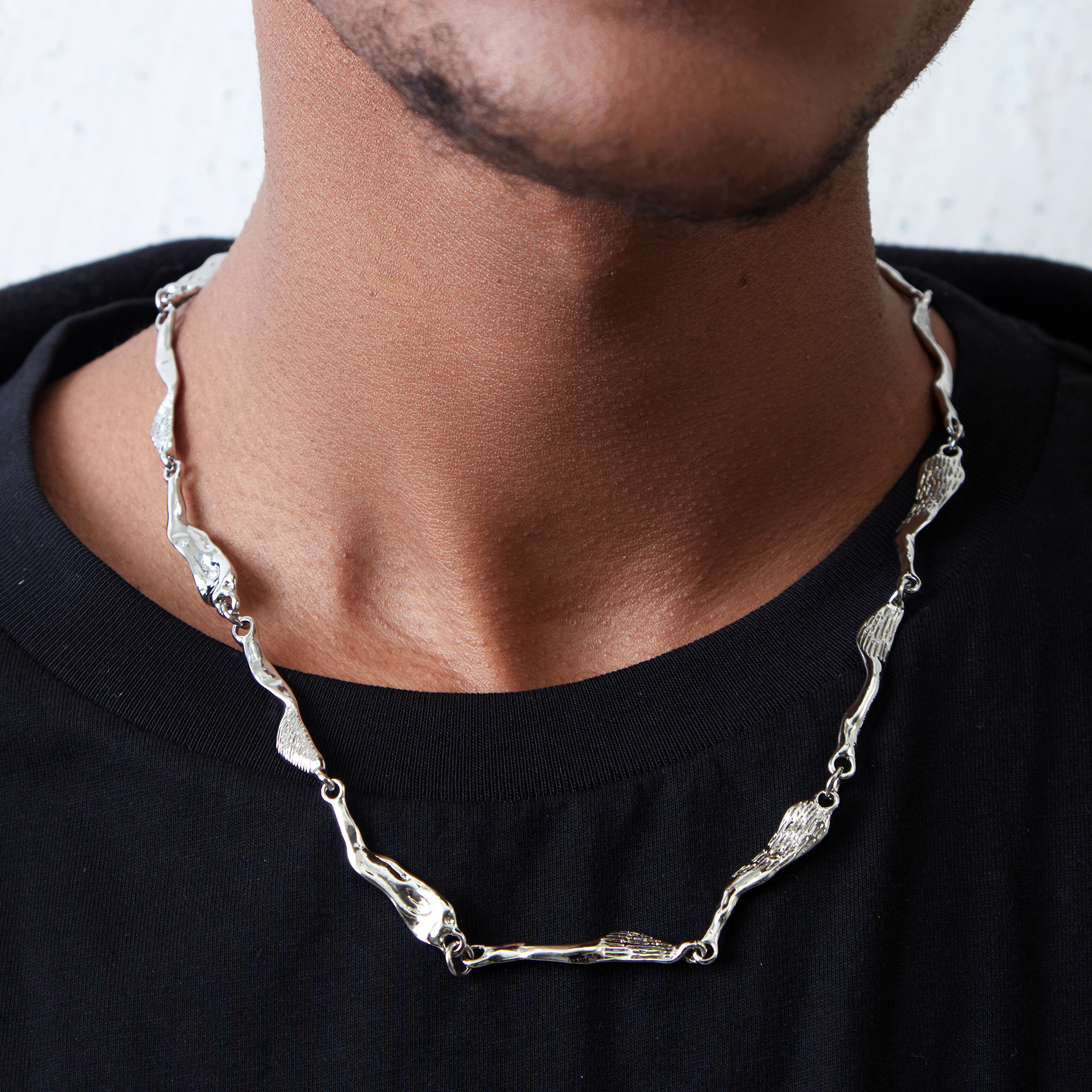 ICEGANG personality water corrugated titanium steel necklace men tide hip hop premium vegetarian chain trend collarbone chain American high street