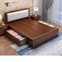  Soft North European solid wood single bed 1 2 meters Children 1 35 modern simple 1 5m Adults 1 small apartment storage bed