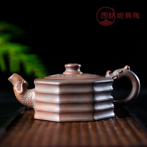Zhou Yujiao Nixing Pottery Teapot Luck turns Guangxi Qinzhou Nixing Pottery handmade tea set Purple Sand pot Purple pottery