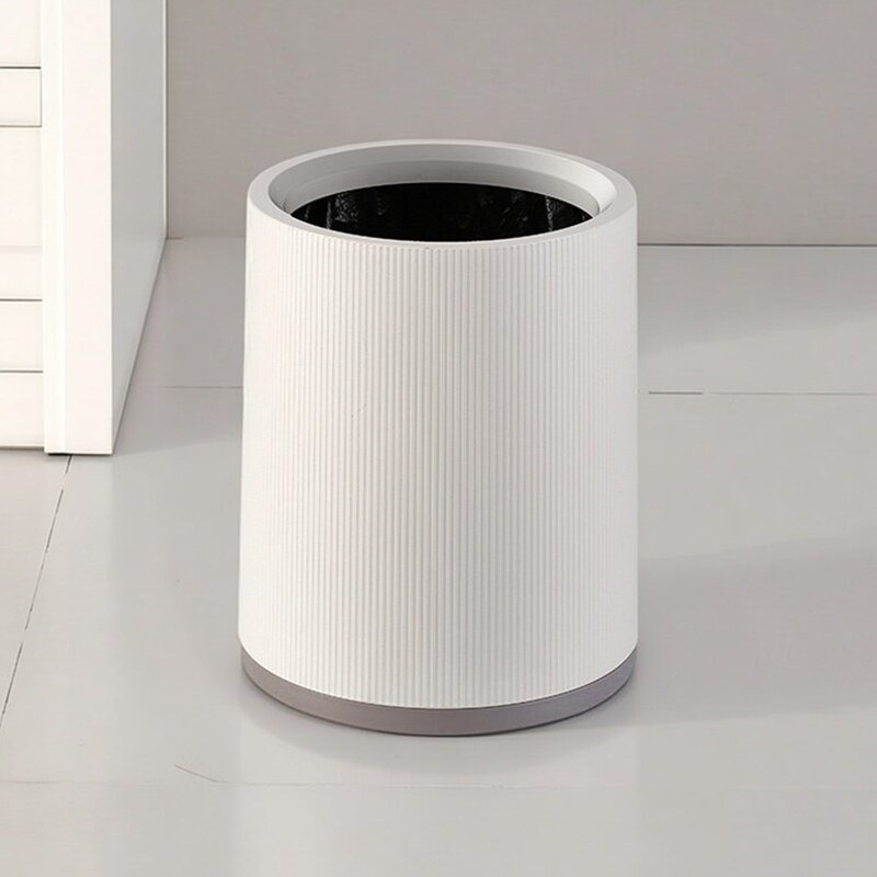 Hotel Room Trash Can, Hotel and Guesthouse Bathroom Round Plastic Double-Layer Trash Can, Bathroom Trash Can for Commercial Use